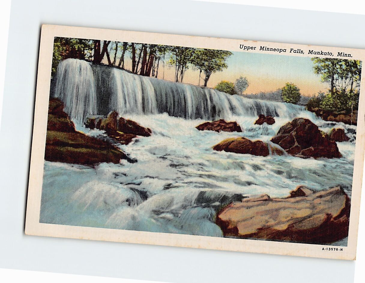 Postcard Upper Minneopa Falls, Mankato, Minnesota