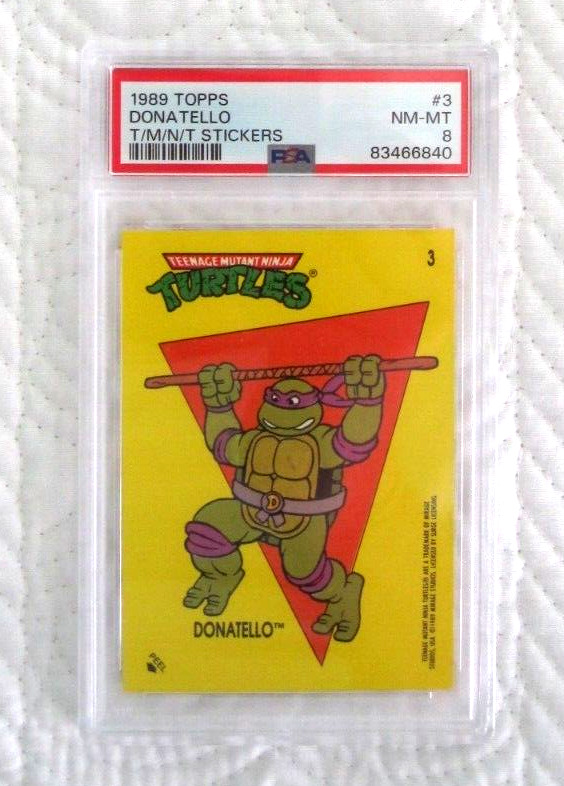 1989 Topps Teenage Mutant Ninja Turtles Stickers Donatello #3 PSA 8