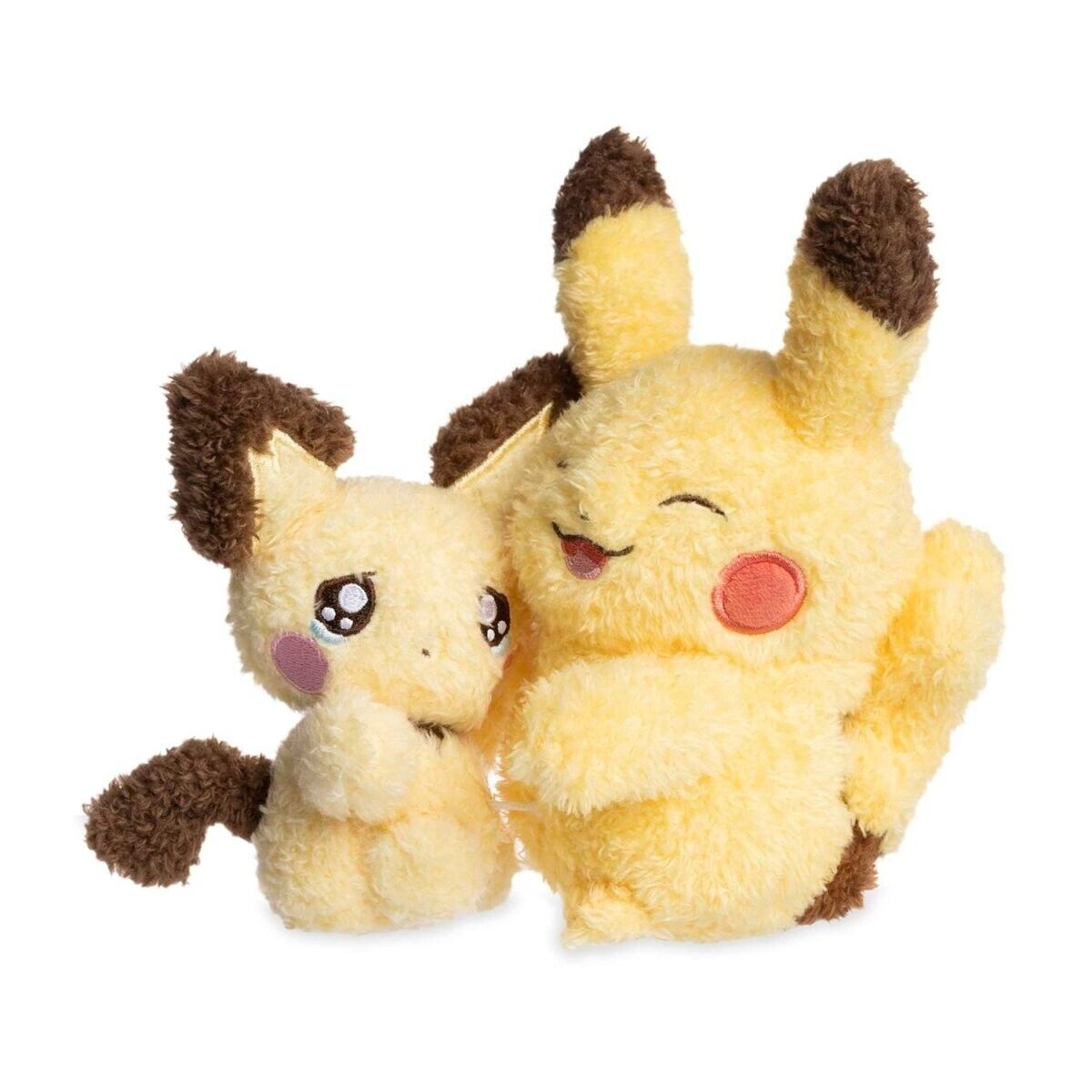 New Pokémon Center USA Pichu & Pikachu Sweet Support Collectible Toy Plush Doll