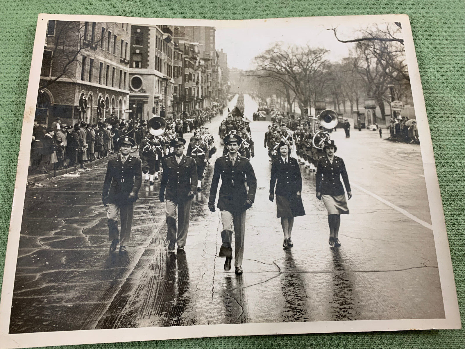 WW2 1943 Press Photo United States Military Memorial Day Parade Boston, Mass