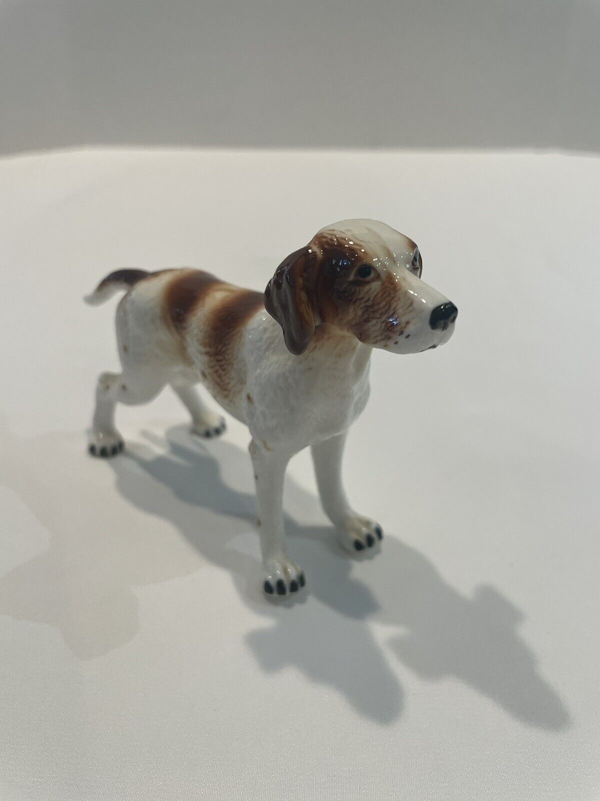 English Pointer Dog Figurine Hand Painted Detailed Porcelain - Vintage
