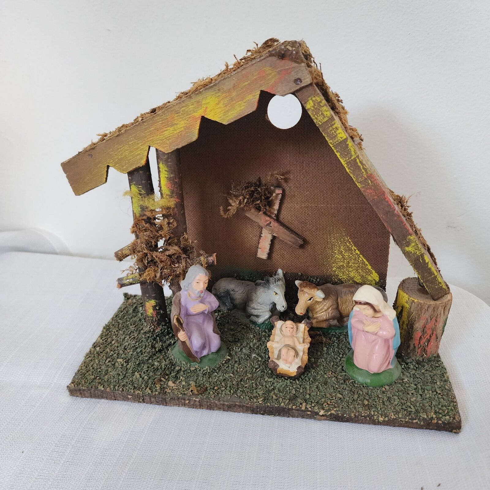 Vintage Made In Italy Wood Nativity Scene 9\
