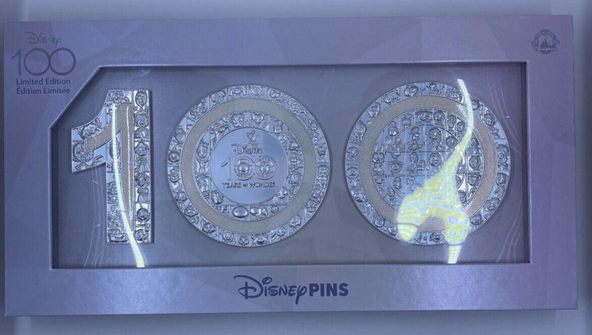 UNOPENED Disney 100 JUMBO 100 Years of Wonder Pin Box Set LE4000 2023 Silver