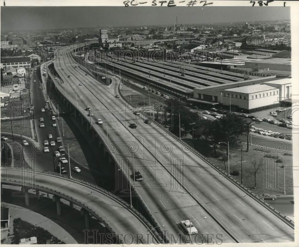 1962 Press Photo Aerial View Of Pontchartrain Expressway, Looking Toward Lake