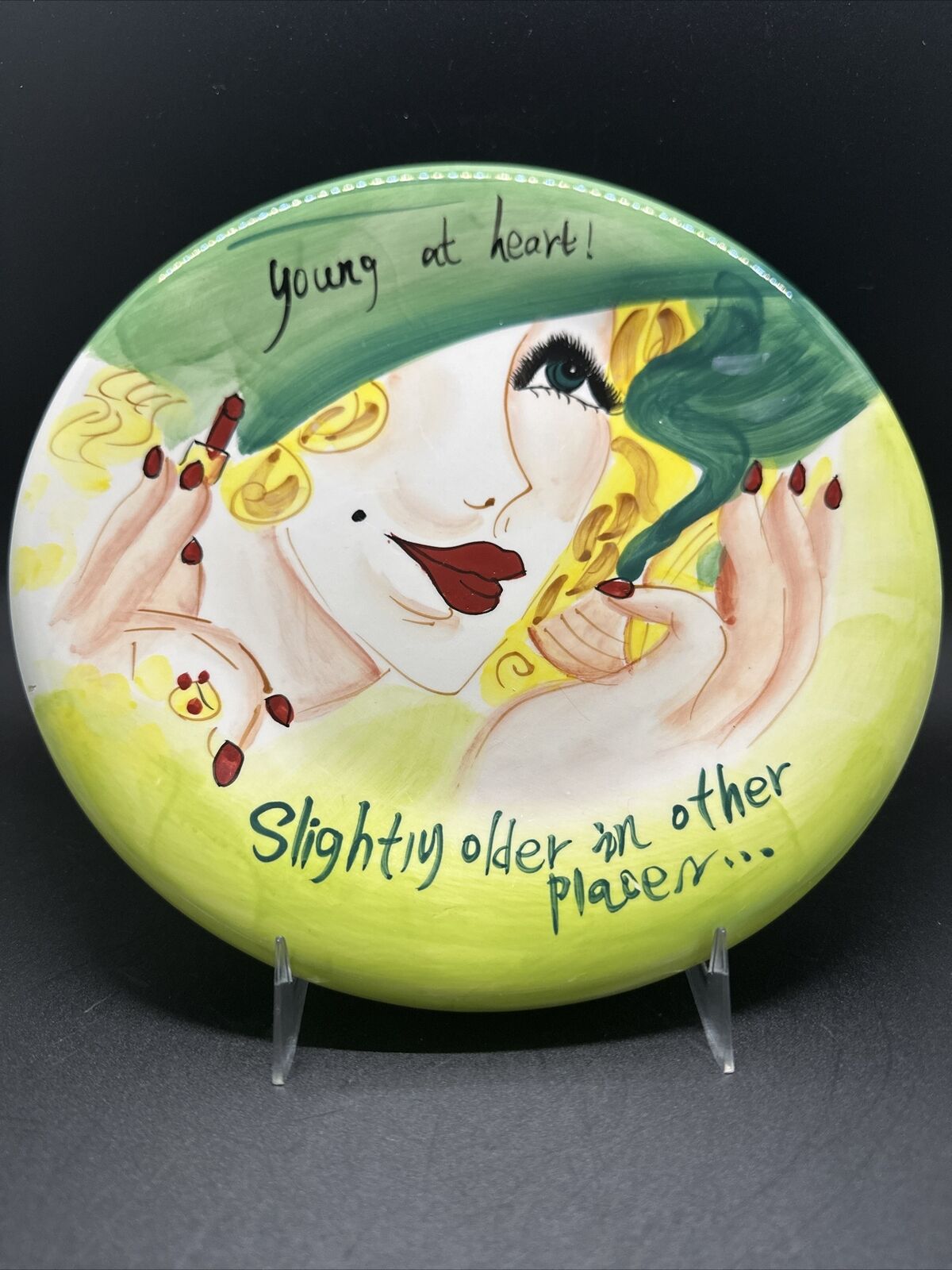 Ladies With Attitude 8.5” Plate…Young At Heart…Slightly Older In Other Places…