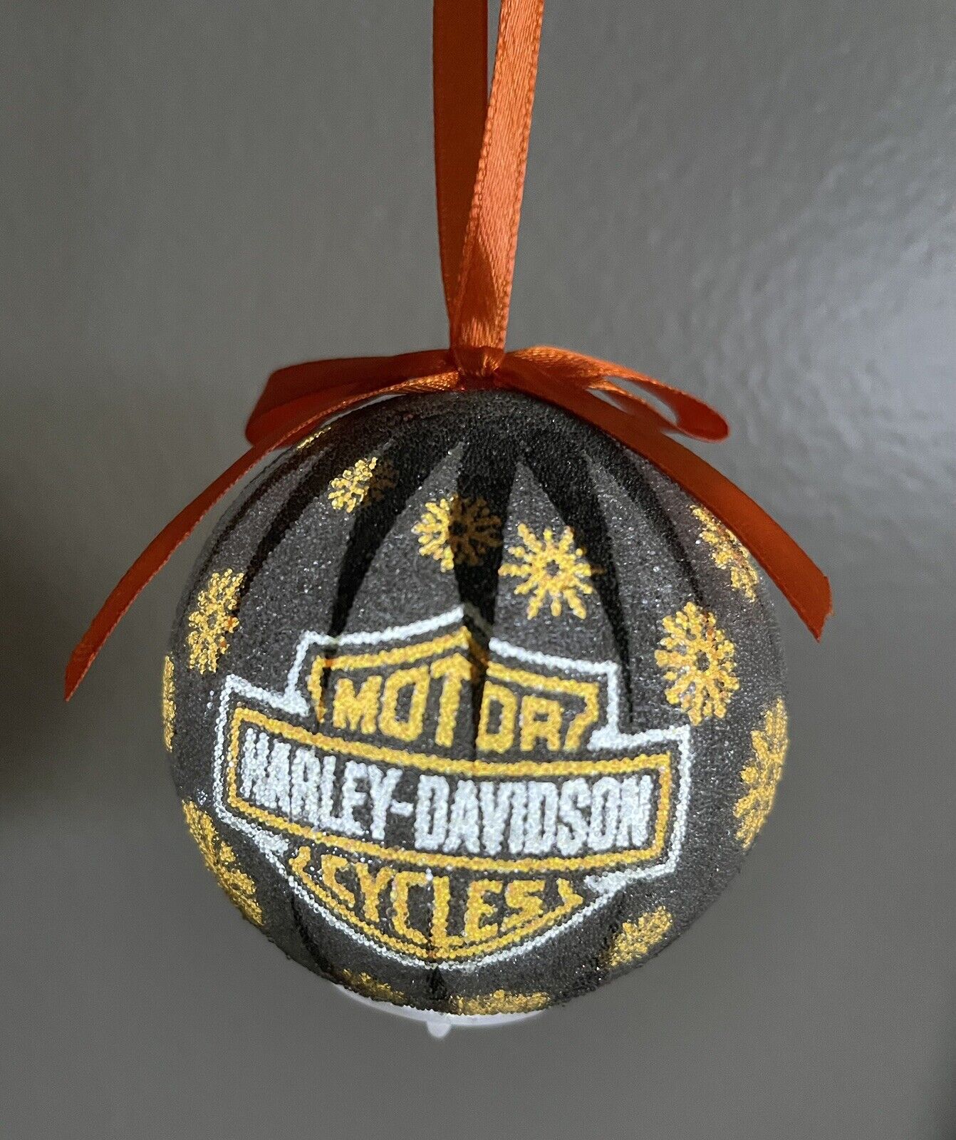 NEW Harley Davidson Motorcycles LED Light Up 3” Round Christmas Ornament Beaded