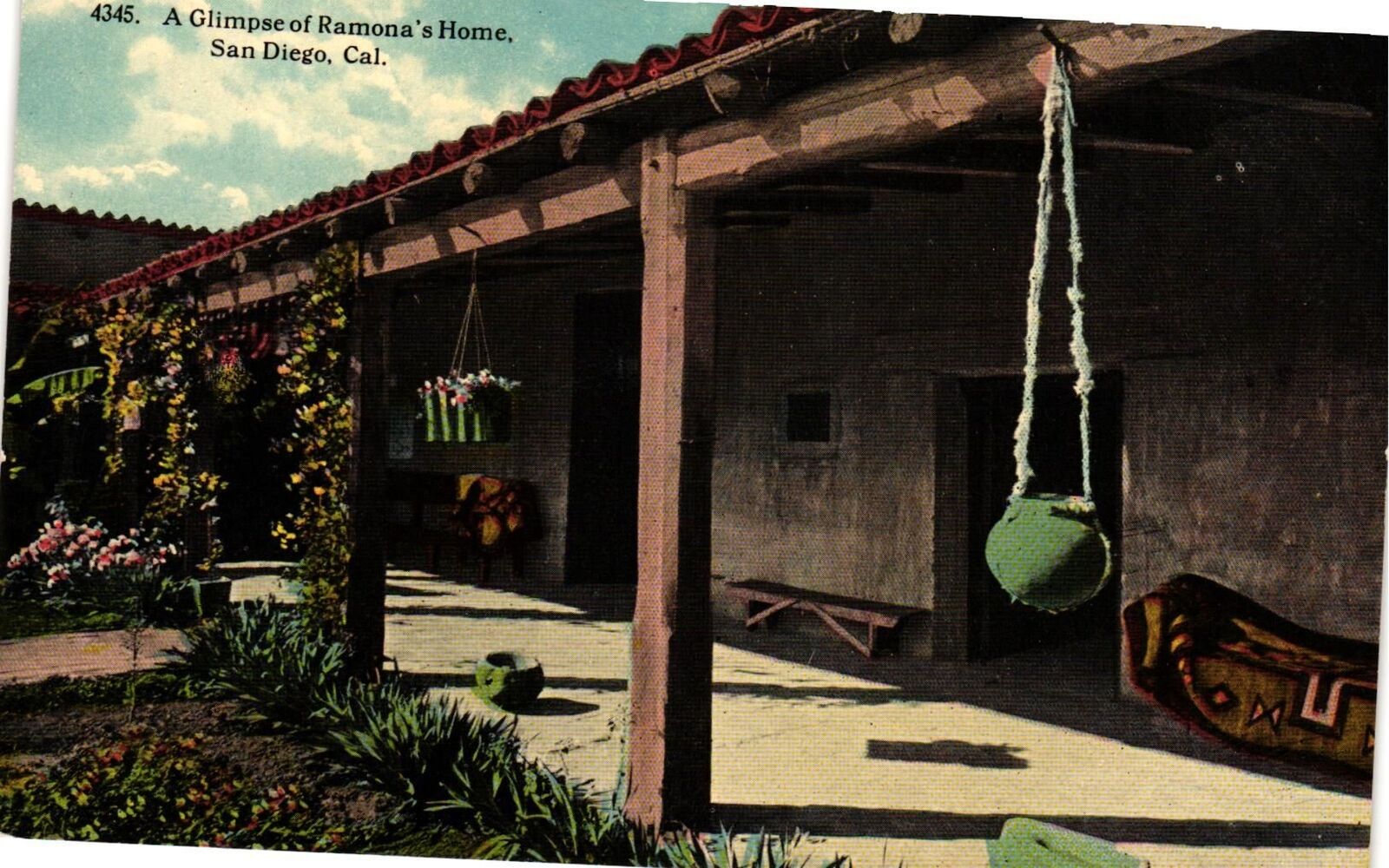 Vintage Postcard- RAMONA\'S HOME, SAN DIEGO, CA.