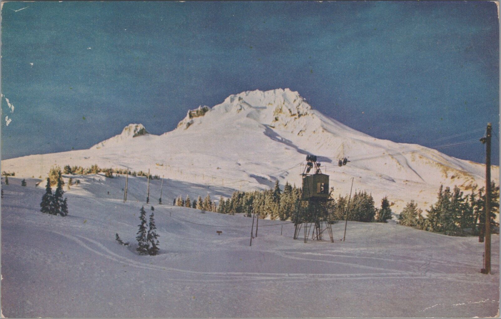 c1960s Ski tow Timberline Lodge Mt Hood Oregon Mike Roberts postcard C222