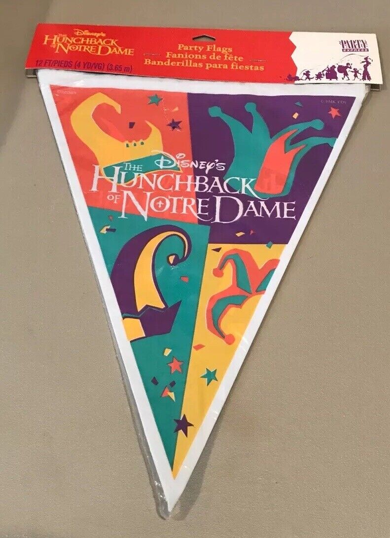 Vintage Disney\'s The Hunchback of Notre Dame Party Flags - 12 Feet - NEW