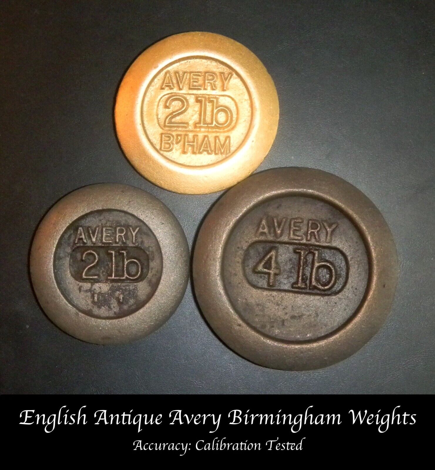 Accurate Antique Avery Birmingham Weights: 2, 2, & 4 Lbs Weights - Calibrated
