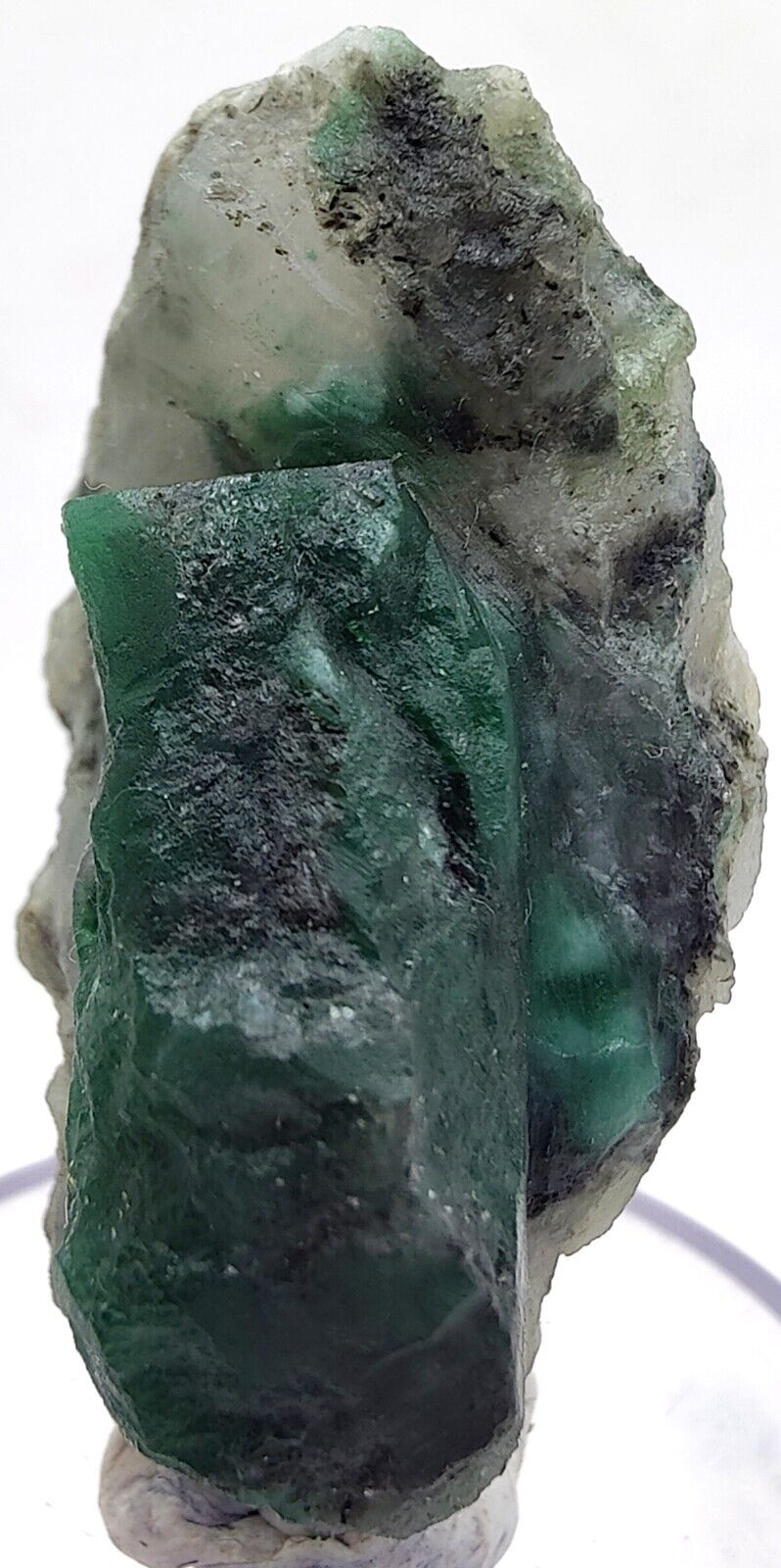 Stunning Deep Green Emerald Specimen Associated with Calcite From Swat, Pakistan