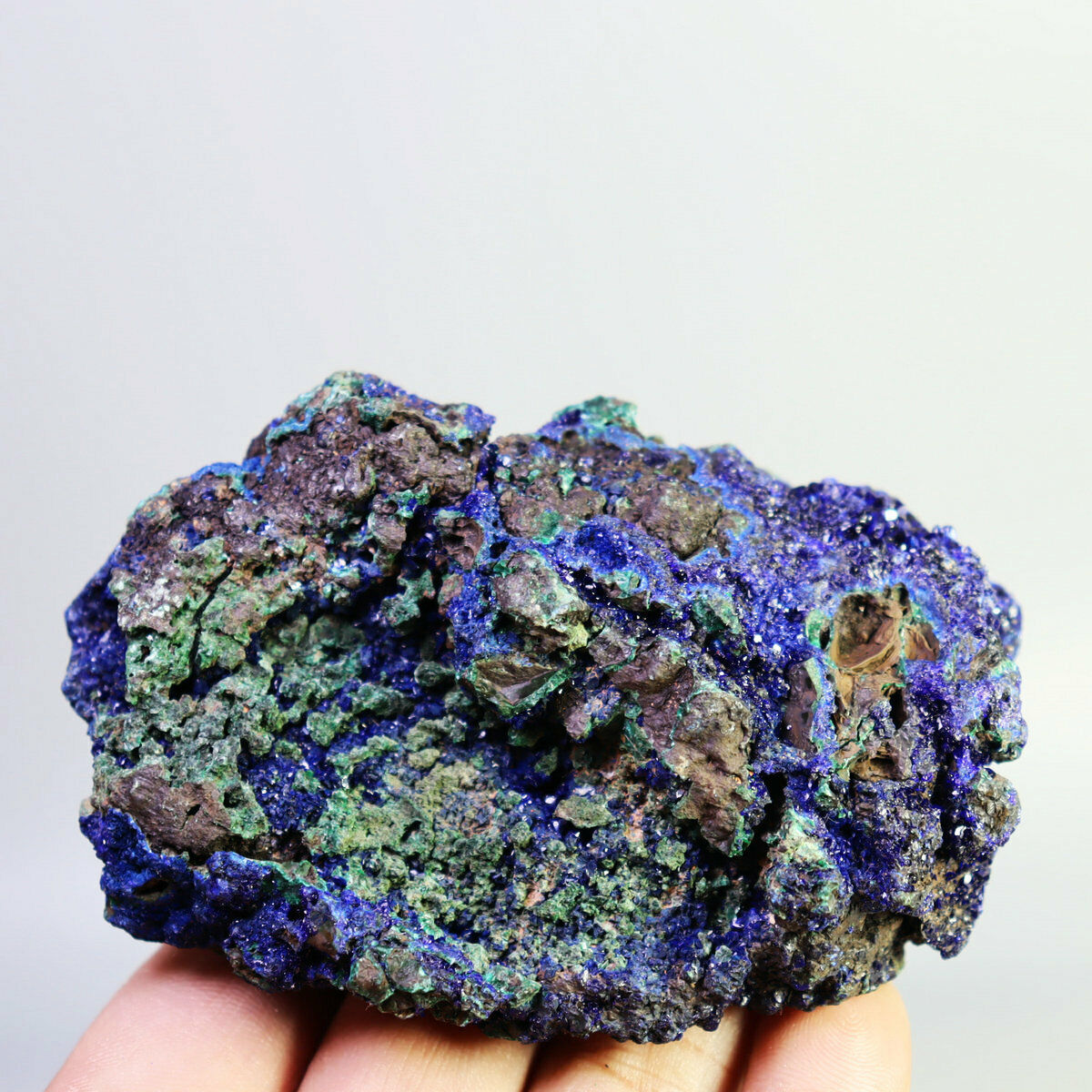202g AA Natural Azurite / Malachite Crystal Geode specimens from Anhui Pro,China