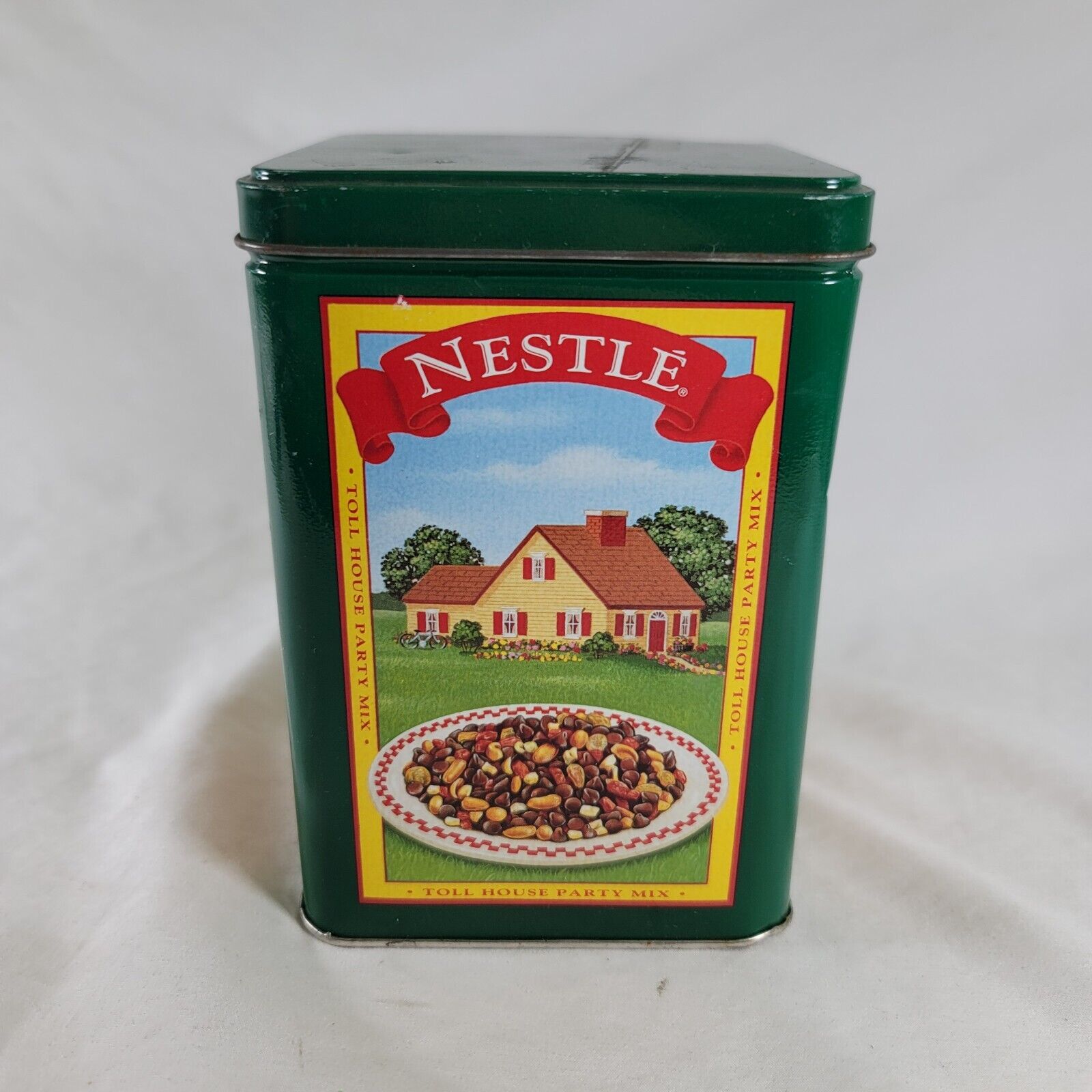 Vintage Nestle Toll House Cookie Party Mix Tin Limited Edition Square