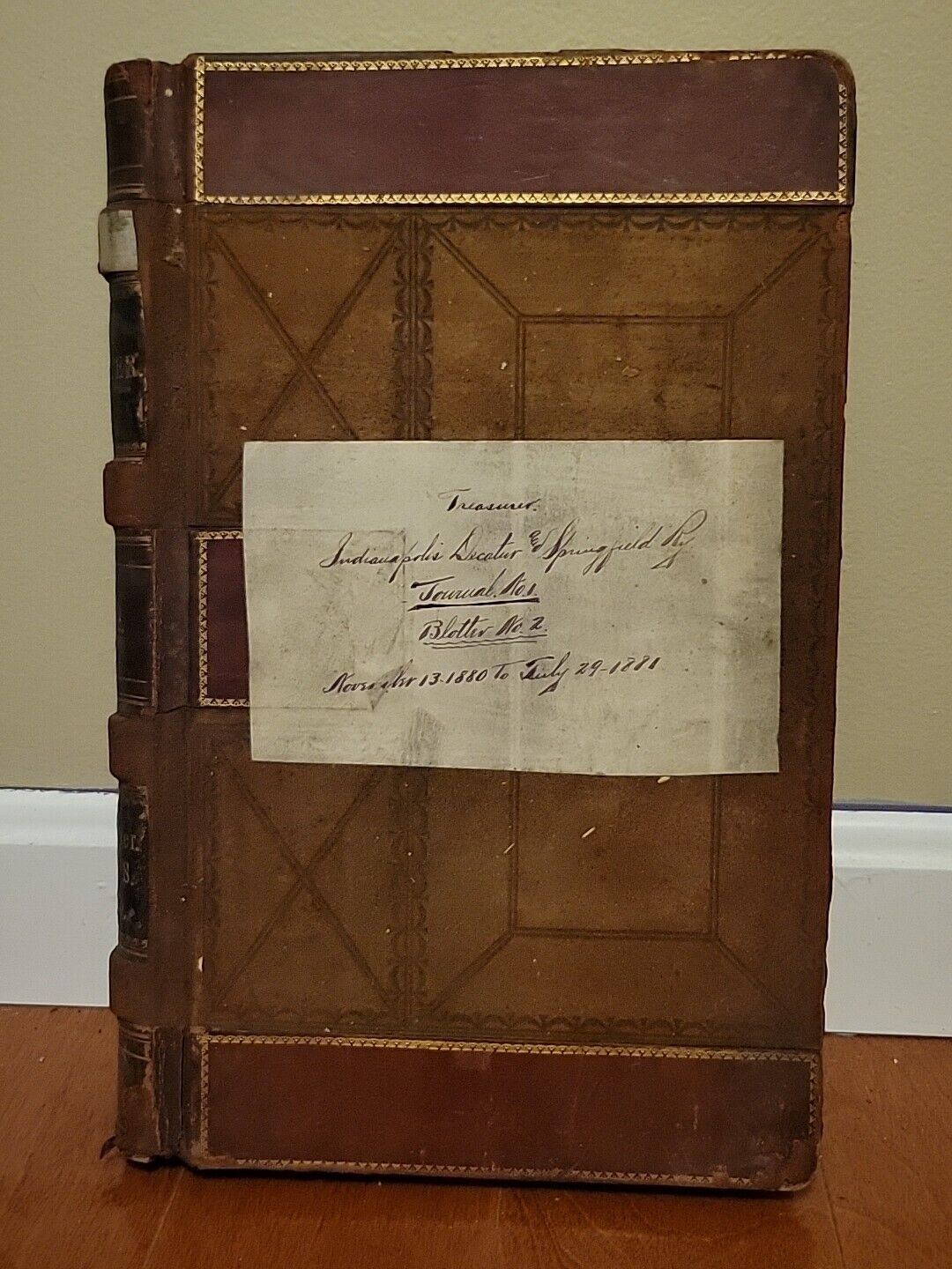 1880s Indianapolis, Decatur & Springfield Railway Handwritten Journal Ledger