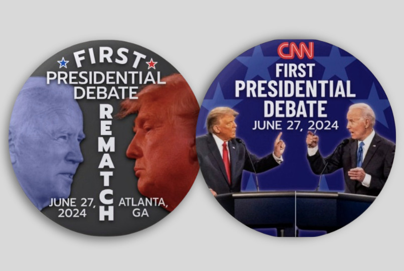 Presidential Debate Pin Buttons Political Trump Biden Commemorative 2.25\