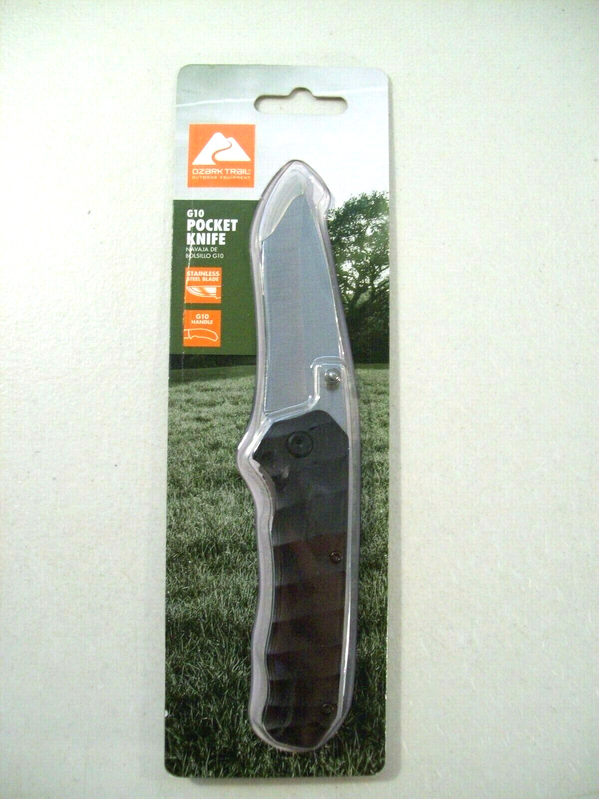 New Ozark Trail G10 Pocket Knife, Black, Pocket Clip