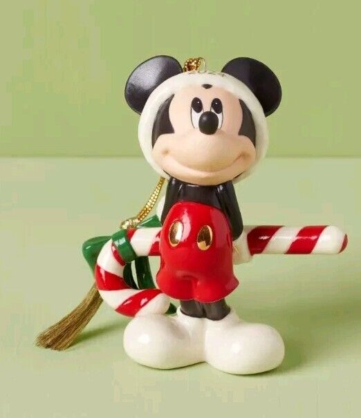 Lenox 2024 Mickey Mouse With Candy Cane Ornament - New in Box