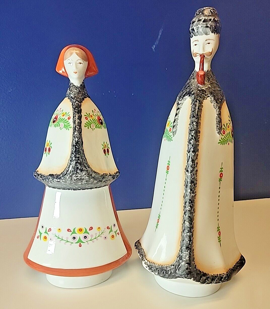 VTG Budapest Aquincum Figurine Peasant Couple Folk Art Hungarian Porcelain 8\