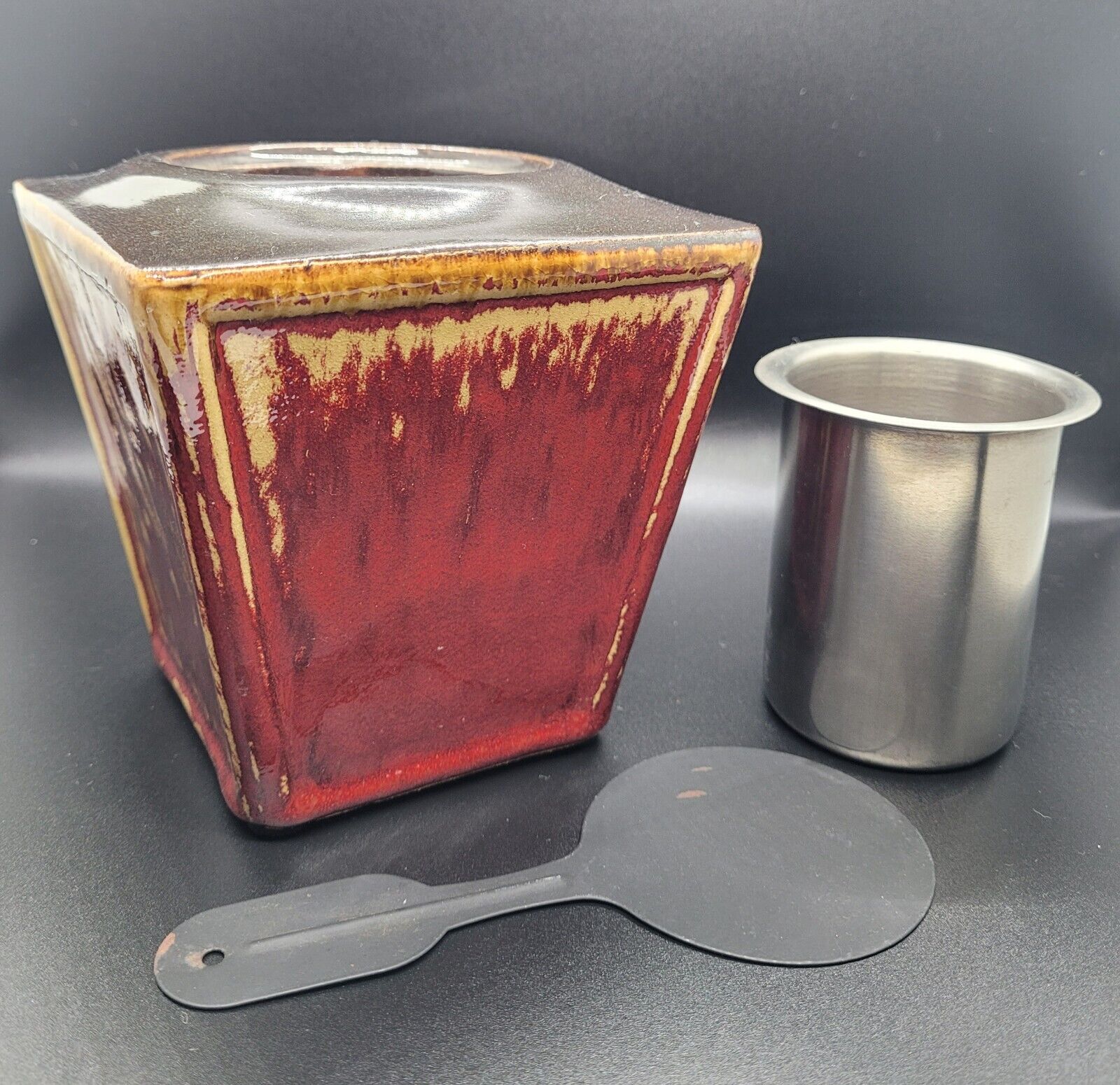 Vintage Hand Glazed Ceramic Firepot