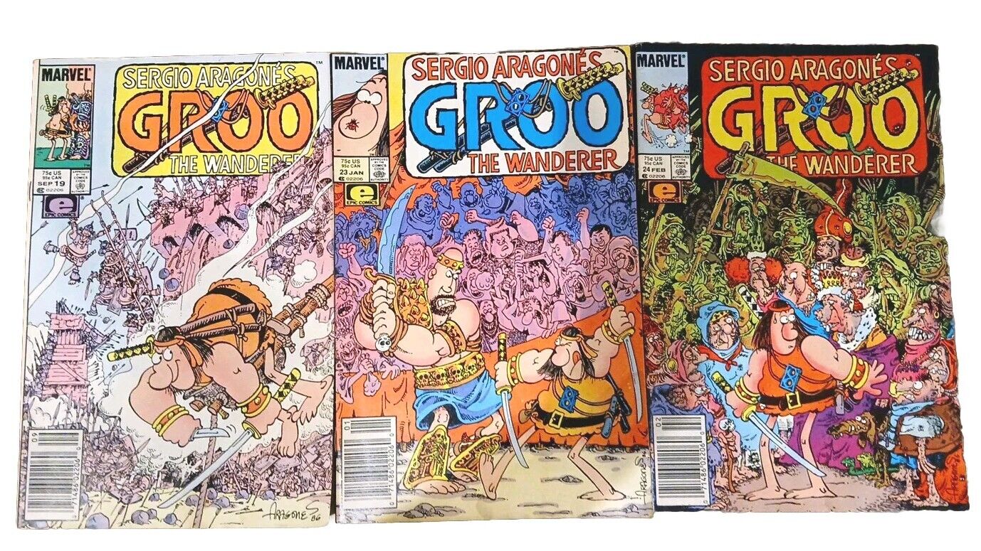 Groo the Wanderer Lot of 4 Vintage Marvel Comics Issues # 19, 23 & 24