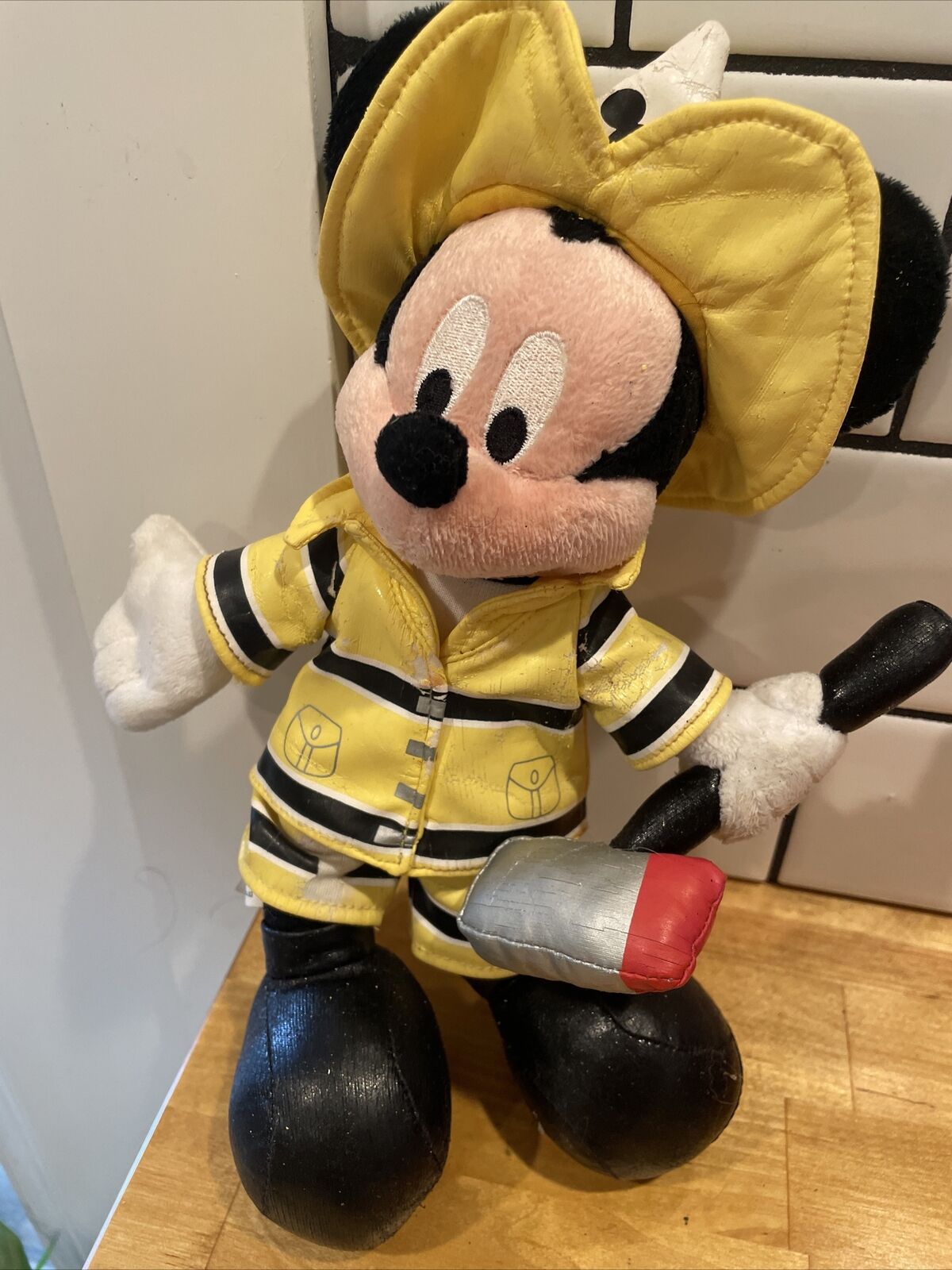 Vintage Walt Disney World Disneyland Mickey Mouse Firefighter (One Bad Spot) 10”