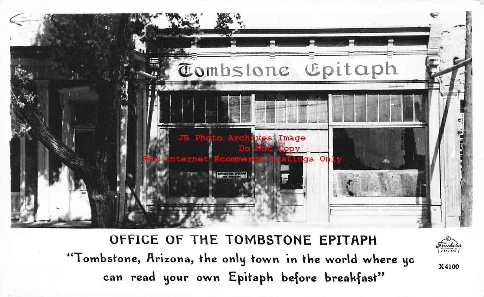 AZ, Tombstone, Arizona, RPPC, Tombstone Epitaph Newspaper Office, Frashers