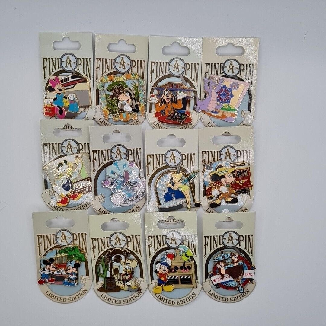 Disney LE 1000 FIND-A-PIN: Complete set of 12 individual pins 2008
