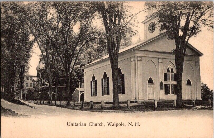Vintage Postcard Unitarian Church Walpole NH New Hampshire                 D-254