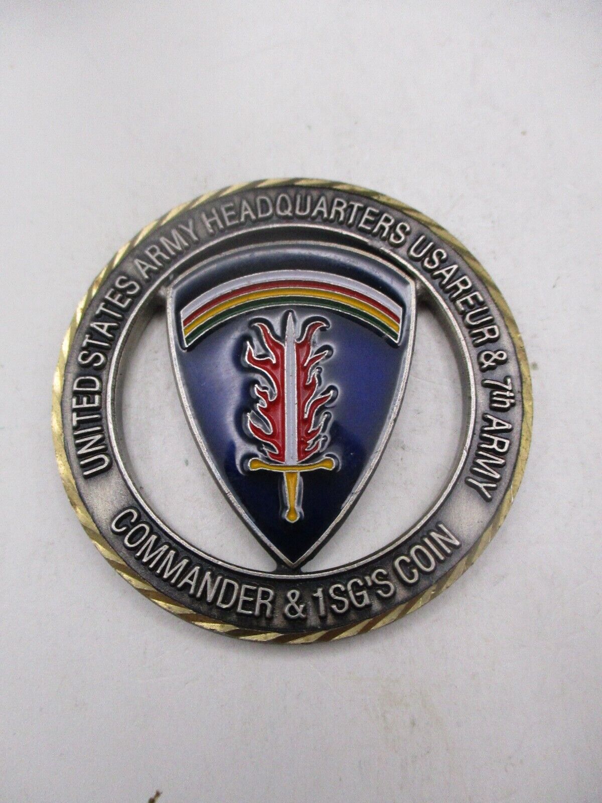US Army Headquarters Europe & 7th Commander First Sergeant Challenge Coin