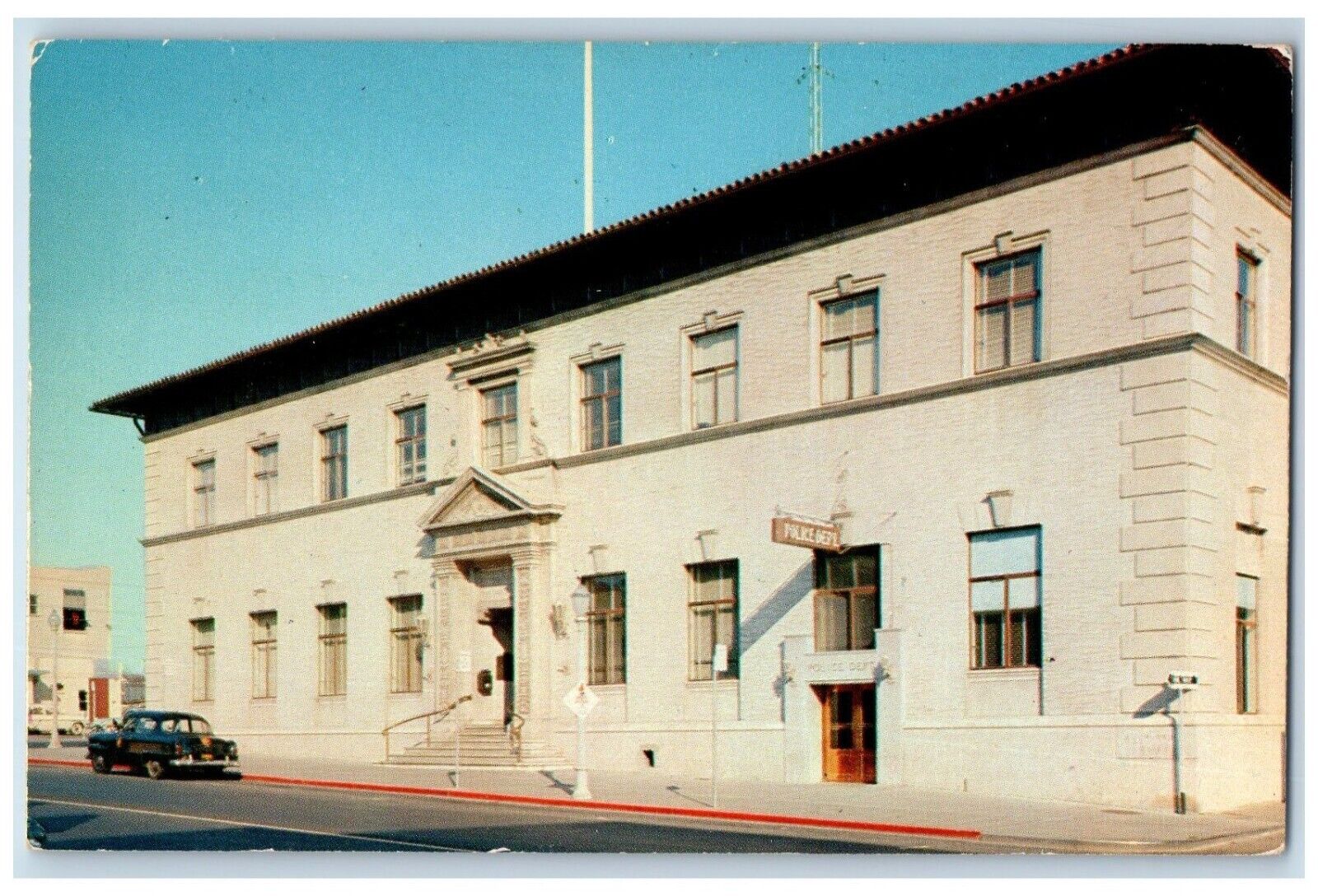 1960 City Hall Police Department Government Building Vallejo California Postcard