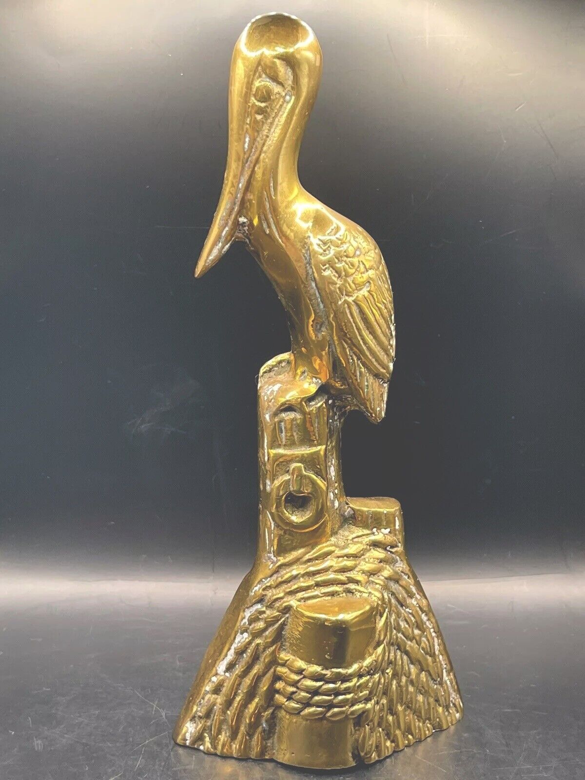 Vintage Brass Pelican Figurine 8.5\