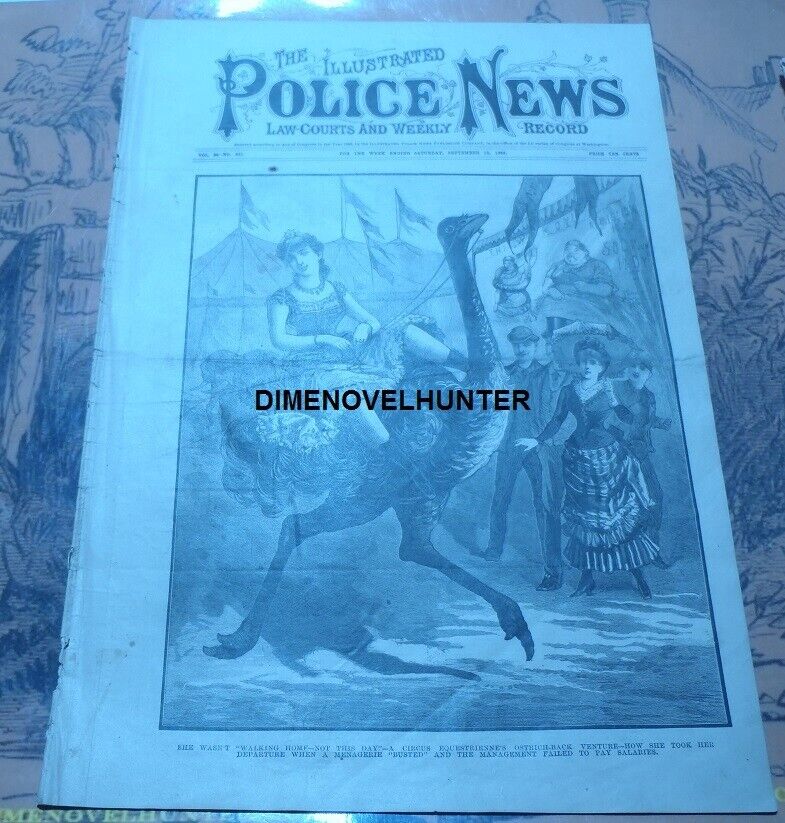 1883 ILLUSTRATED POLICE NEWS #881 YELLOW JOURNALISM JOHN L SULLIVAN STORY PAPER