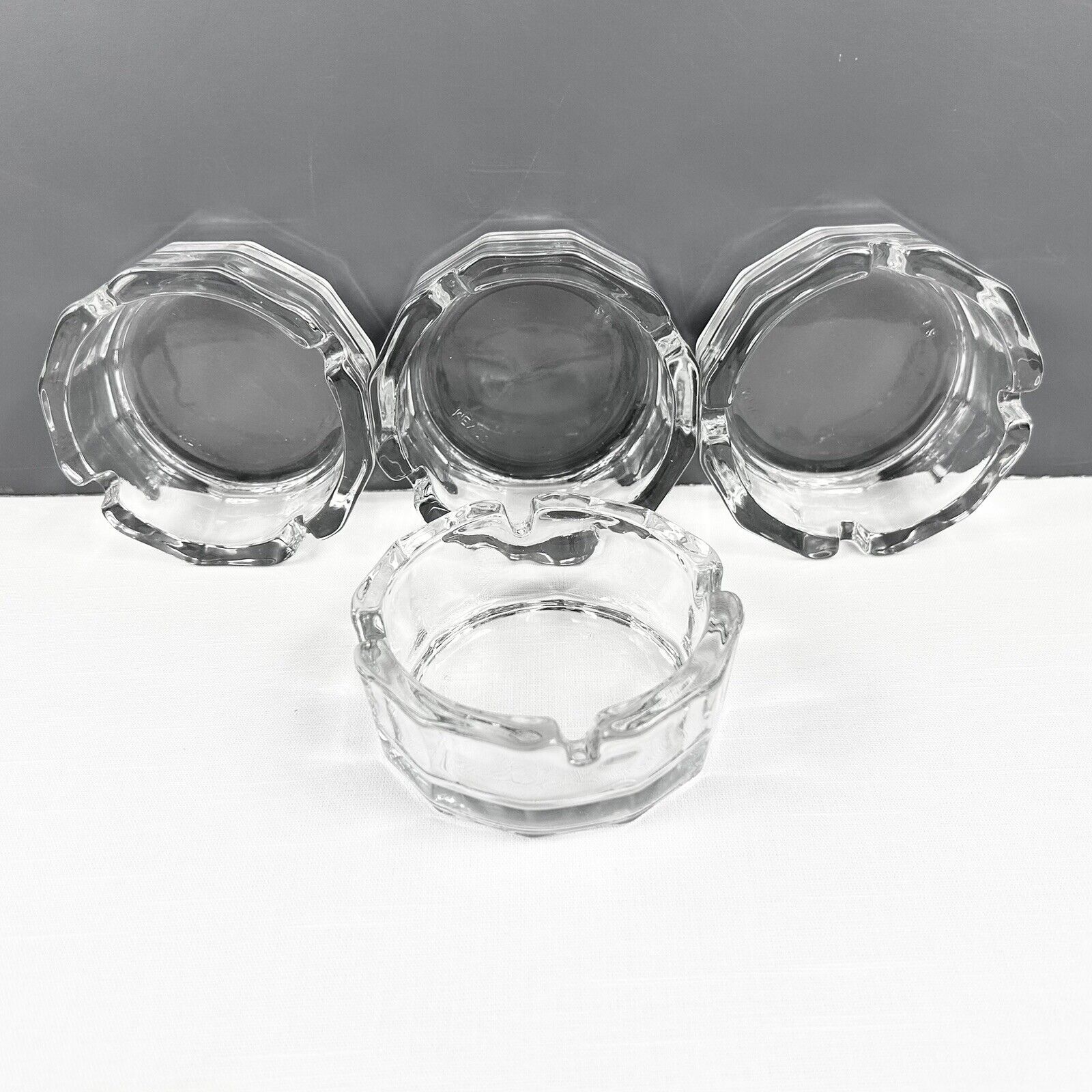 Vintage Clear Glass Ashtray Made in Mexico Set of 4