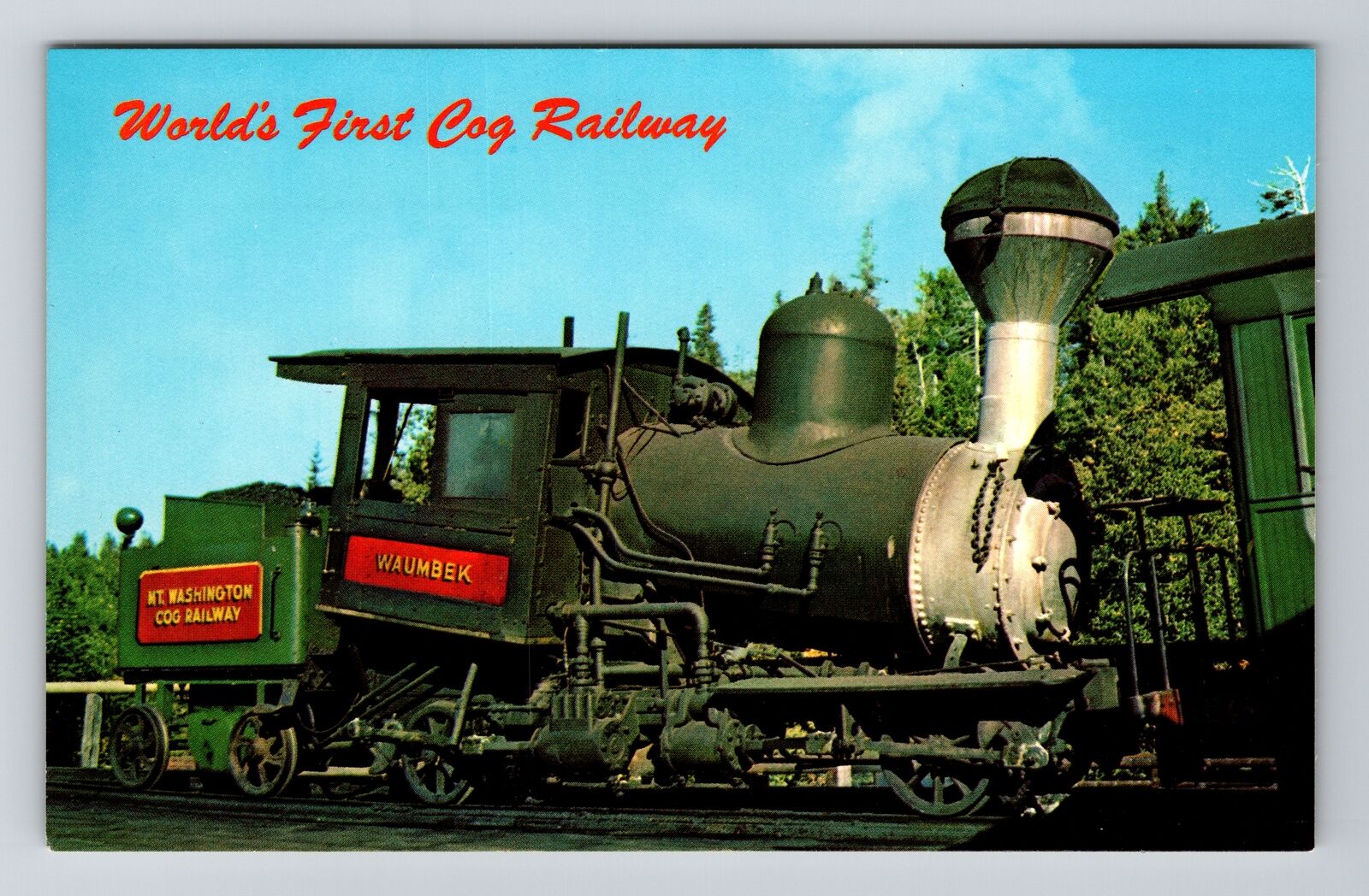 Waumbeck Locomotive, Trains, Transportation, Vintage Postcard