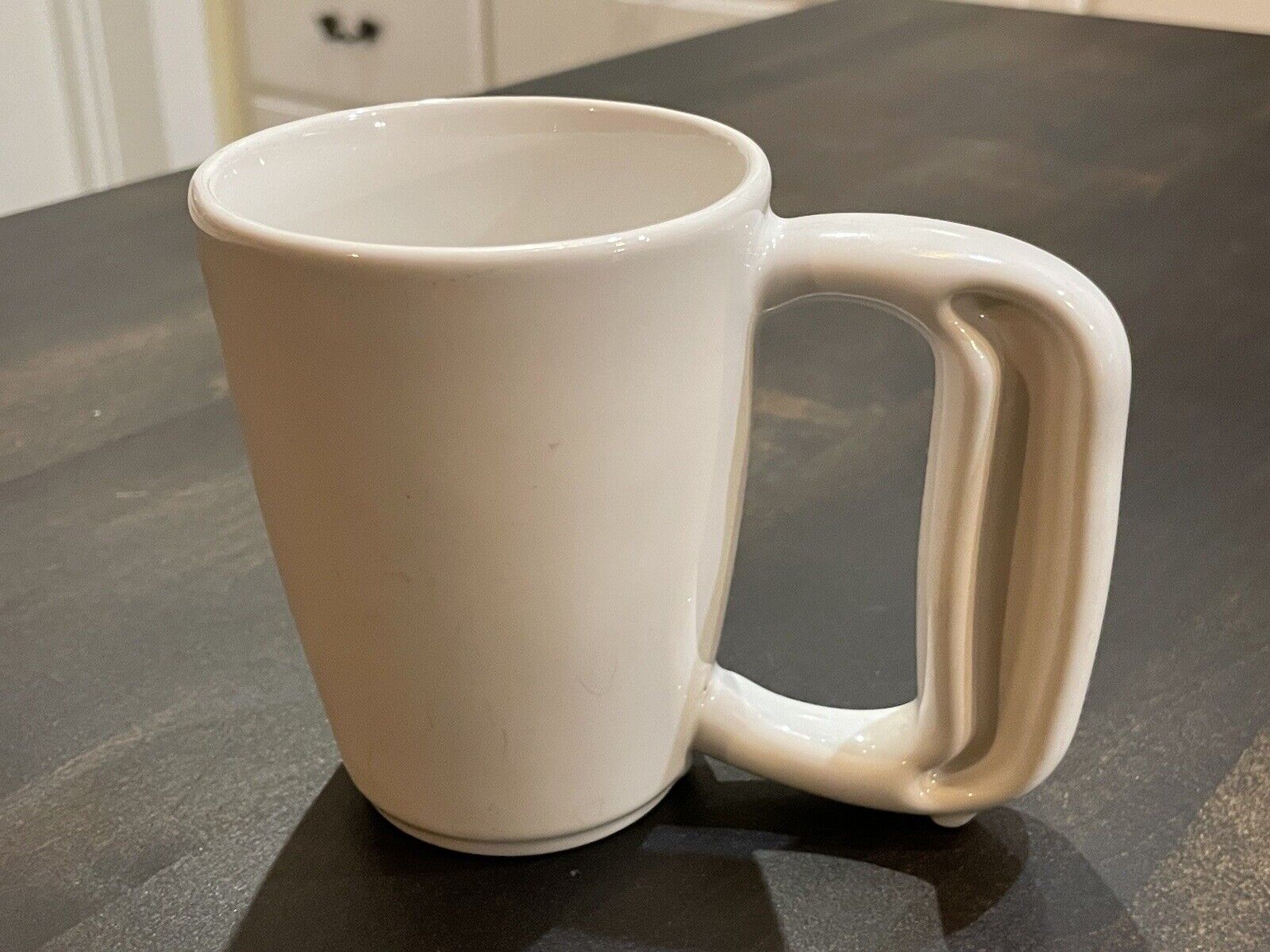 JAMBER Coffee Tea Mug Zengrip Ivory Made In USA Pottery Aqua Ergonomic 84