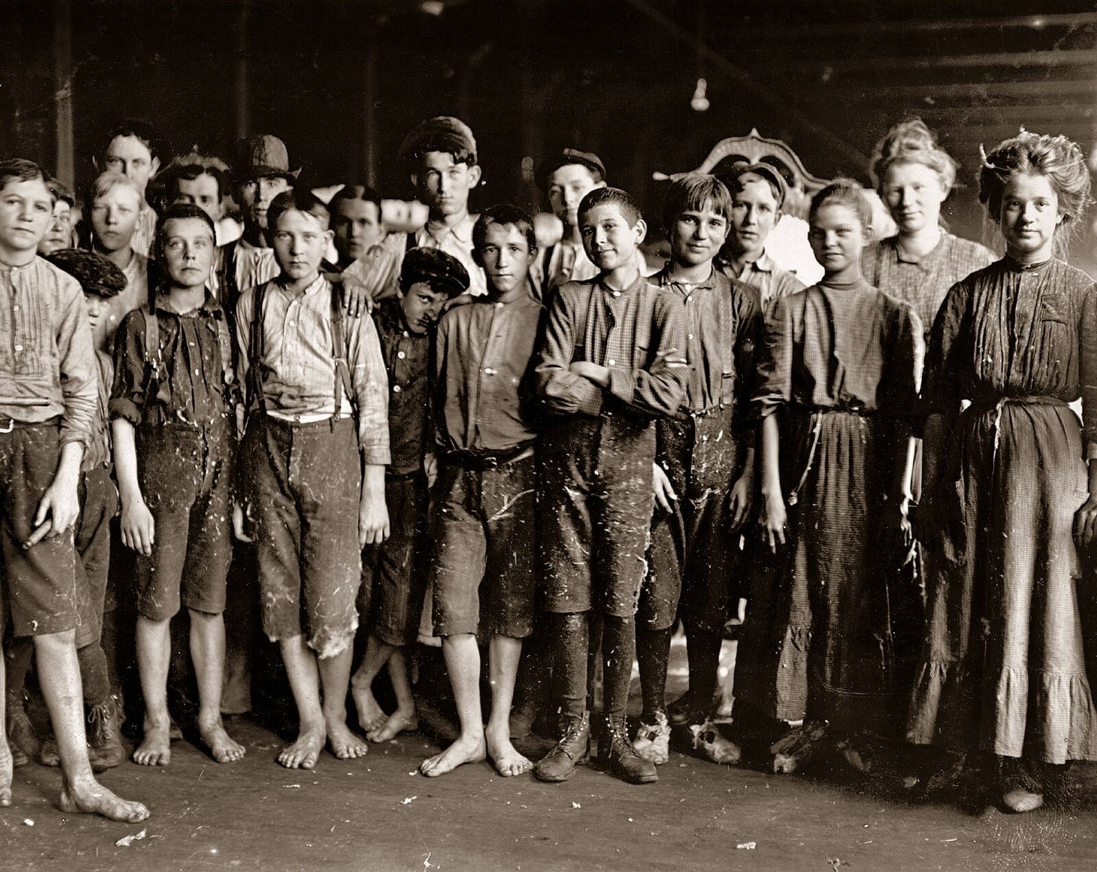 1919 Group of COTTON MILL WORKERS Augusta Georgia 8.5x11 PHOTO