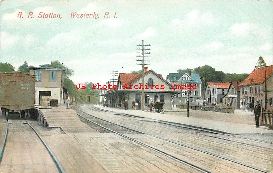 RI, Westerly, Rhode Island, Railroad Station Depot, 1910 PM, Metropolitan News