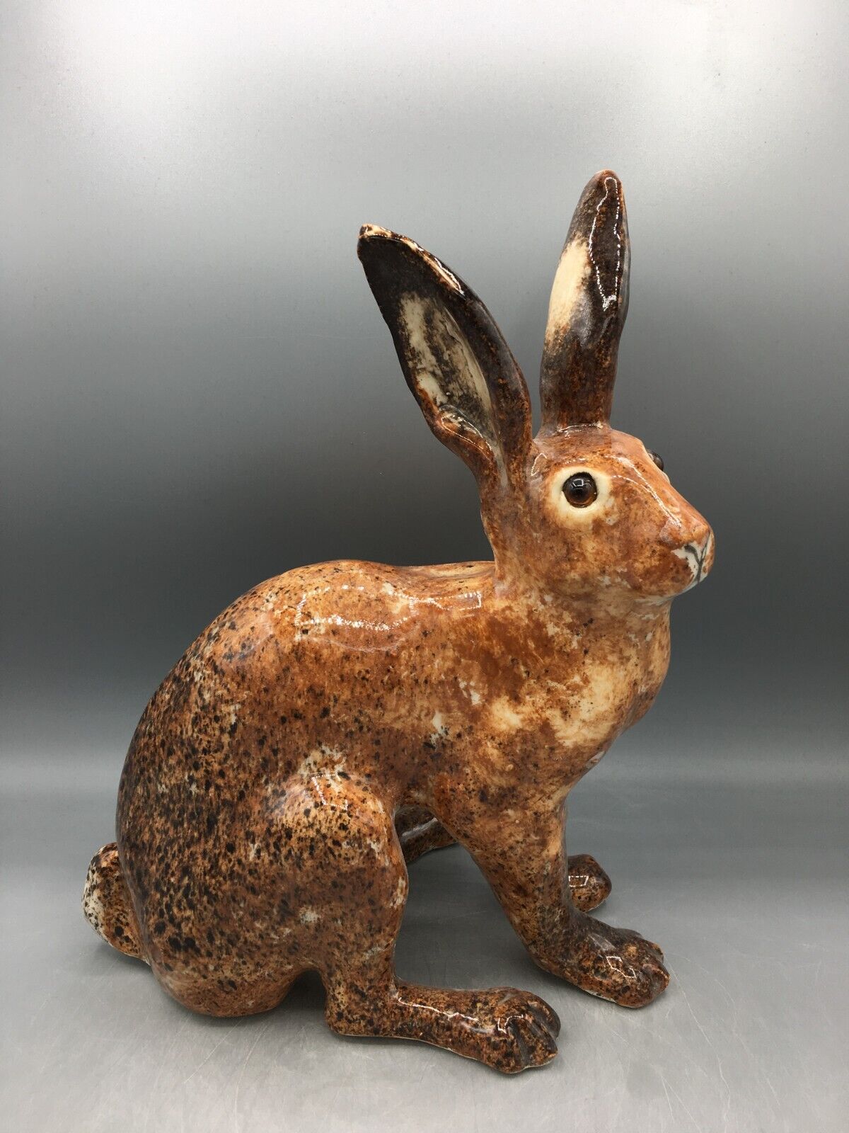 New Winstanley Brown Hare Size 5 Glass Eyes Signed .