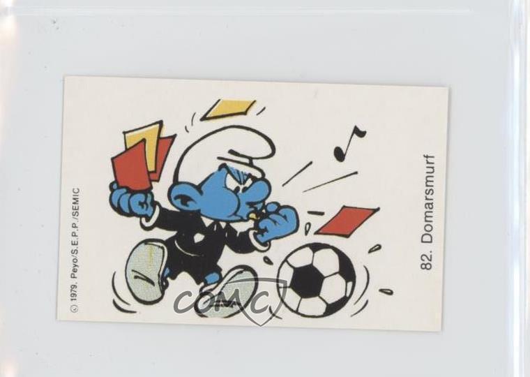 1979 Swedish Samlarsaker Smurfs Domarsmurf (Referee Smurf) #82 f5h
