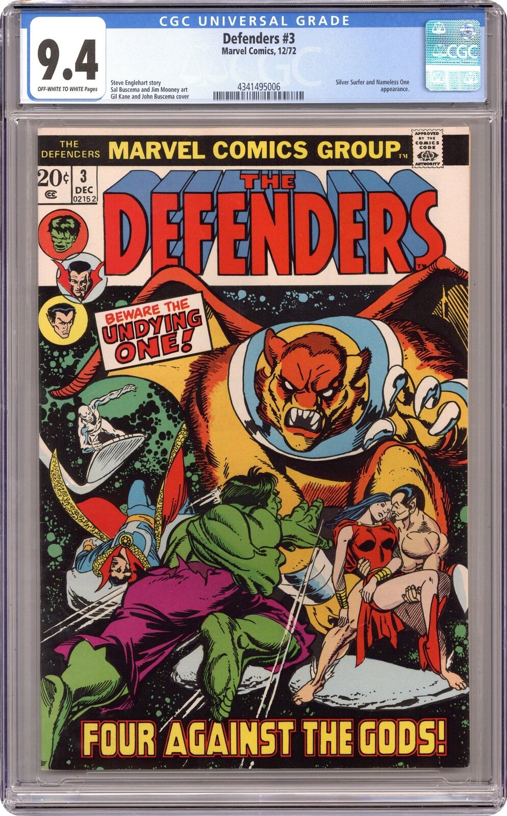 Defenders #3 CGC 9.4 1972 4341495006
