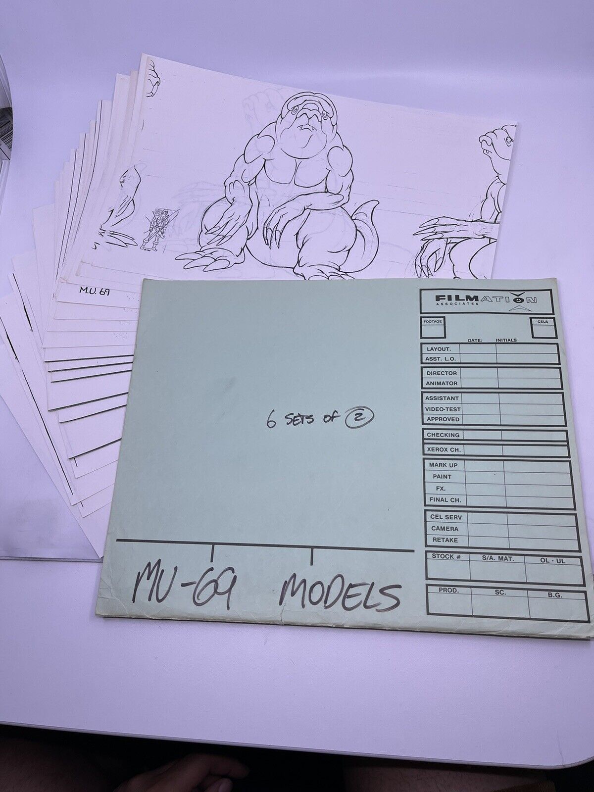 1984 He-man MOTU Ep 69 Filmation Production Used Art Character Model Lot