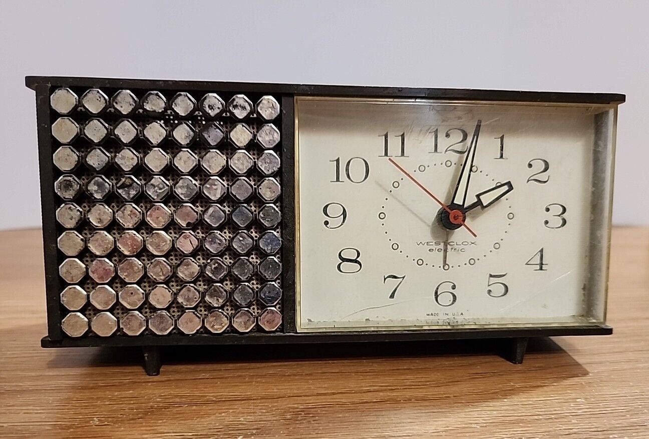 Westclox Electric TANGIER Alarm Clock • Super Rare 1960s Model S19-A Brown Case