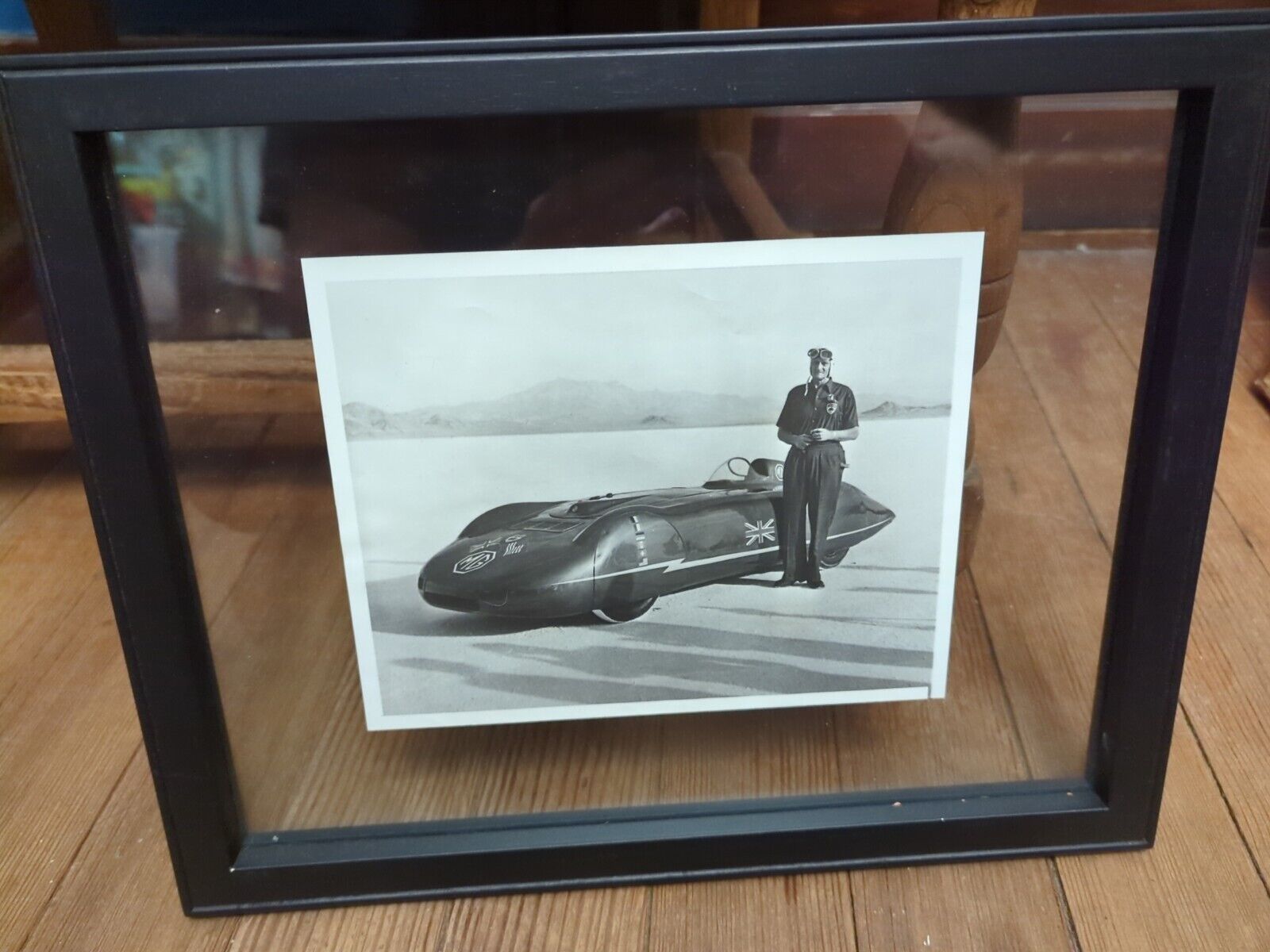 A.T GOLDIE GARDNER MG CAR BONNEVILLE SALT FLATS 1952 WORLD RECORD PHOTO VTG RACE