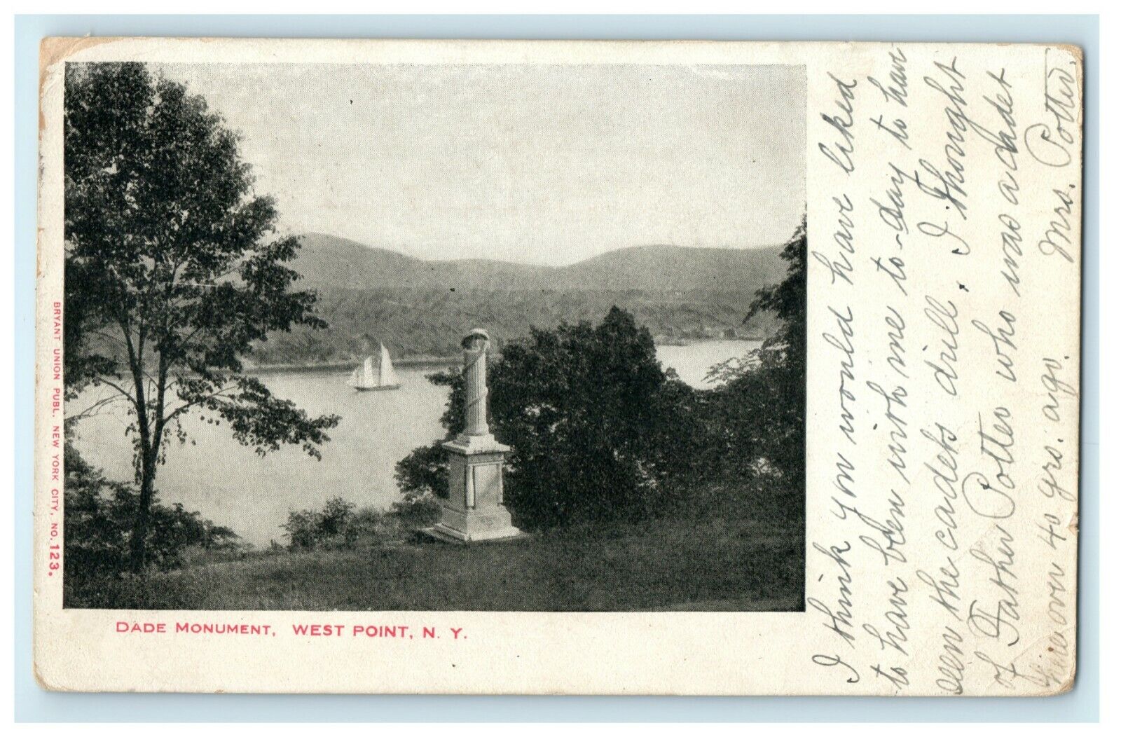1906 Dade Monument West Point New York NY Cadet Drill Military Postcard