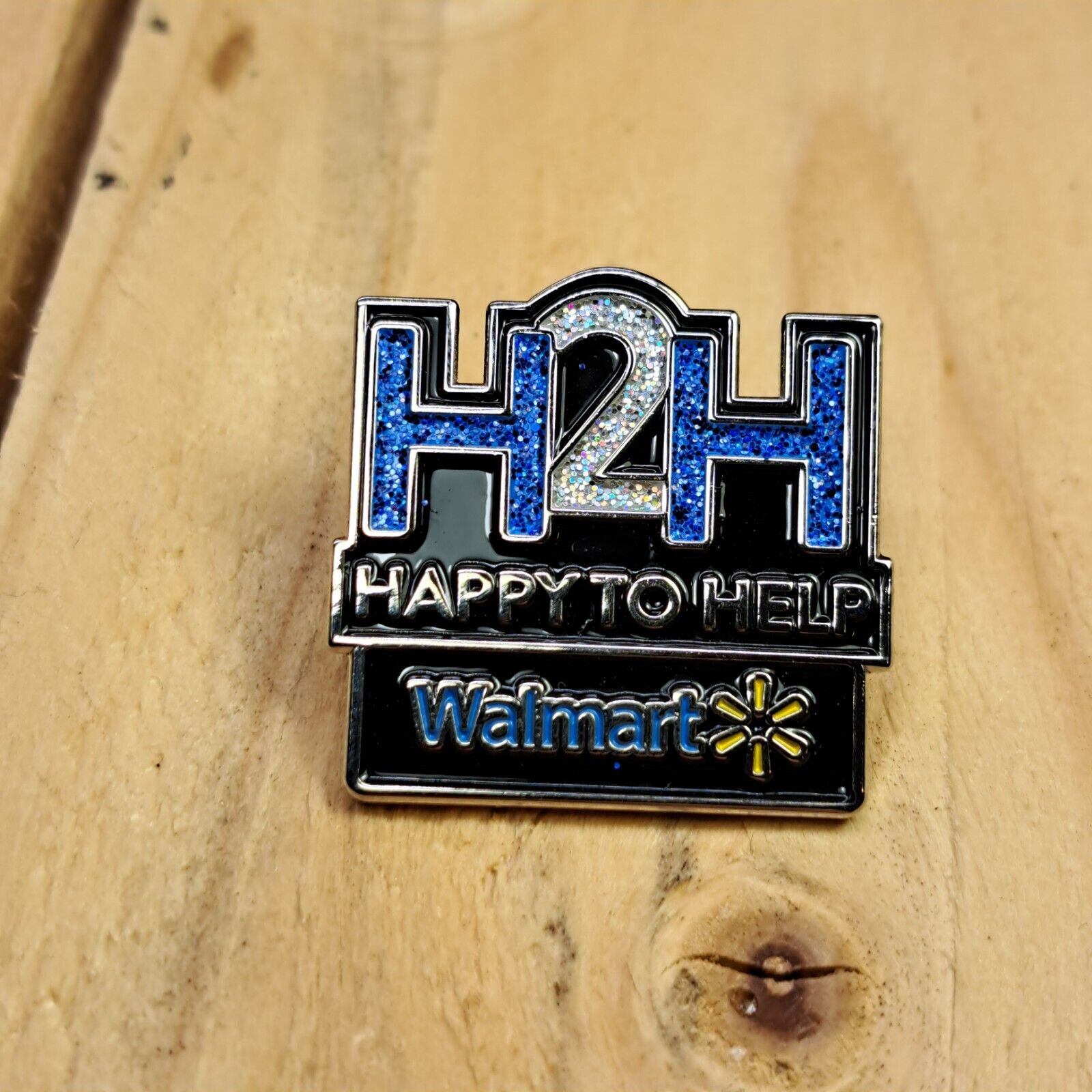 Walmart Employee Lapel Pin - Happy To Help - Enamel - Hogeye 2018