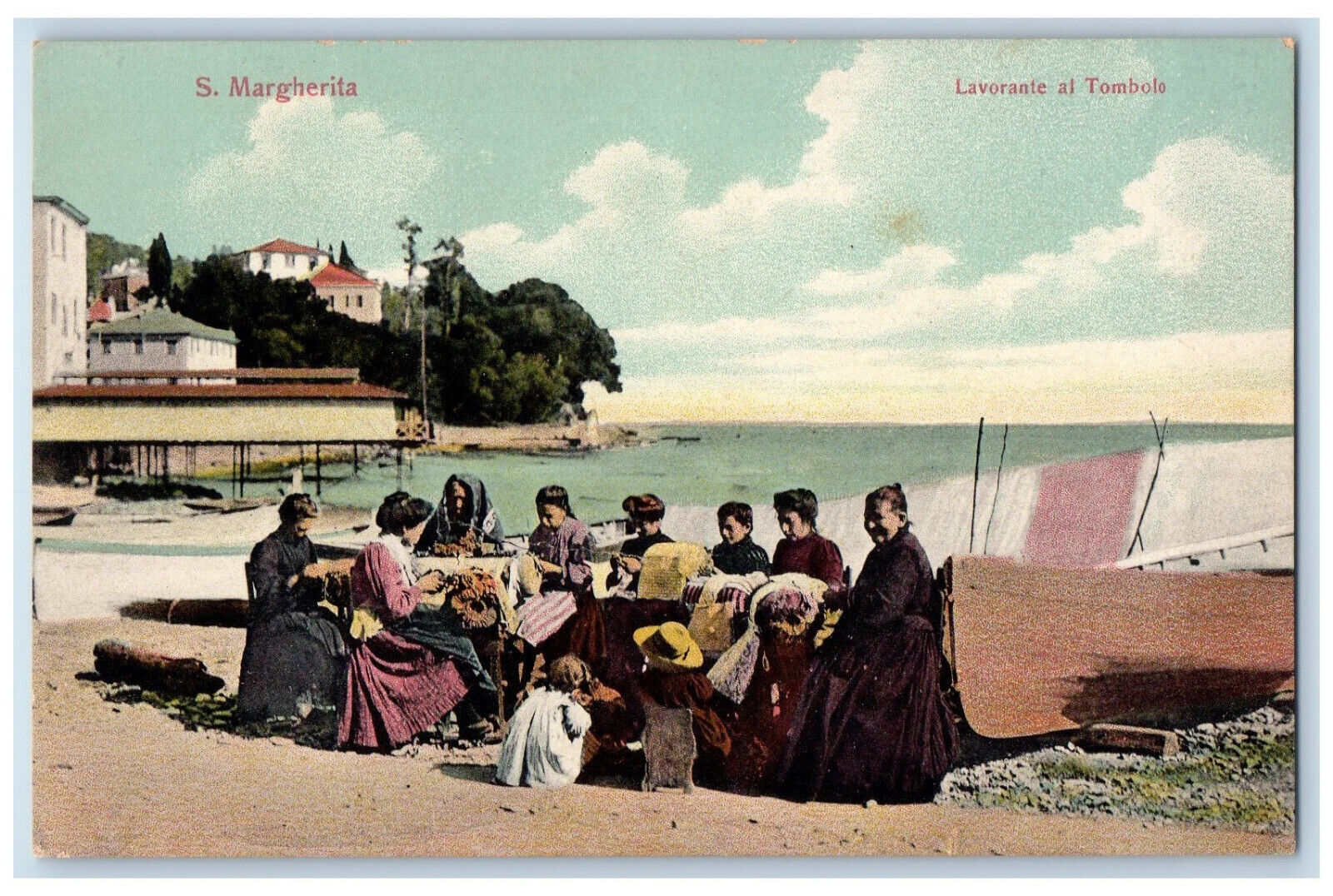c1910 S. Margherita Lavorante Al Tombolo Italy Antique Unposted Postcard