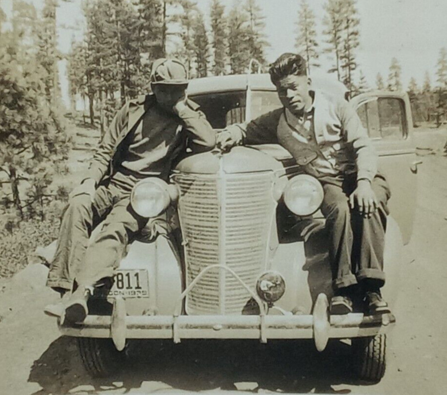 c.1930\'s Oregon Native Cruising Teen Boy Mountain Road Vintage Antique Photo