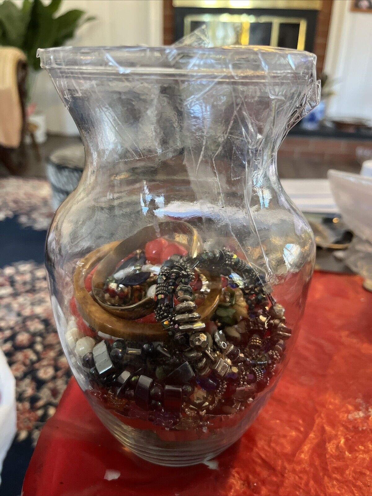 Glass Jar Filled With Custom Made Bracelets