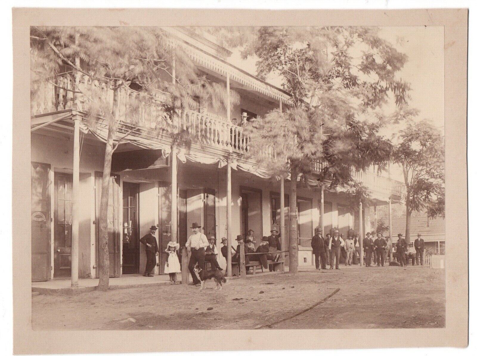 Large 1880s Photo of the Mokolumne Hill Hotel with People Calaveras County CA