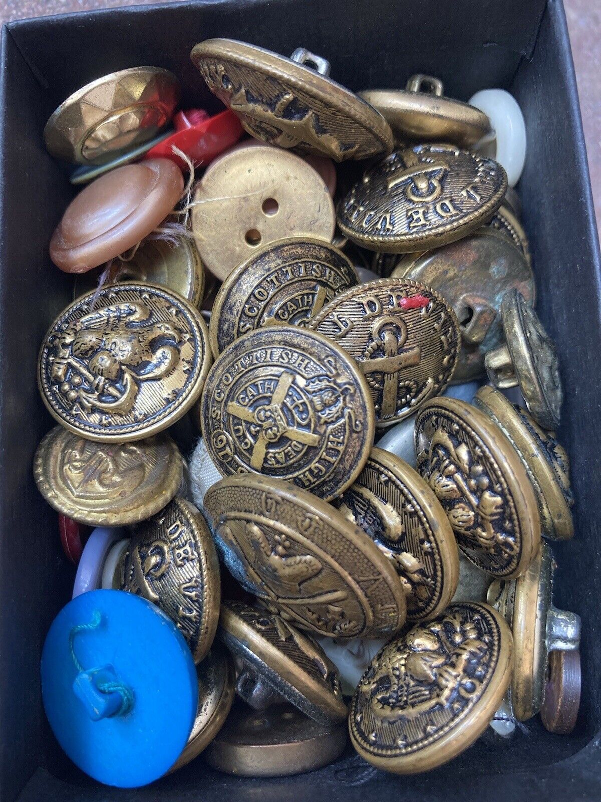 vintage Box of Buttons from Palm Beach Estate Home